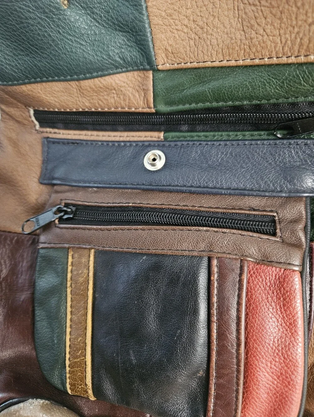 Multi-Color Patchwork Leather Mini Backpack